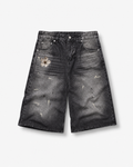 STATIC FORM Washed Blossom Denim Shorts