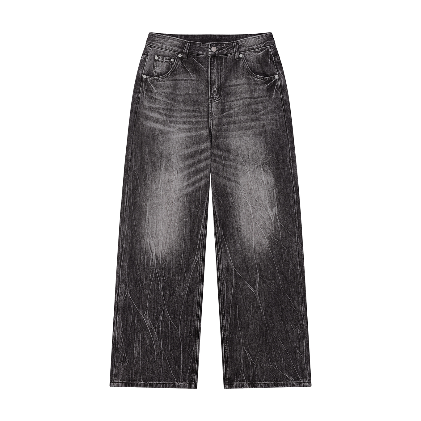 STATIC FORM Washed Wide Leg Denim